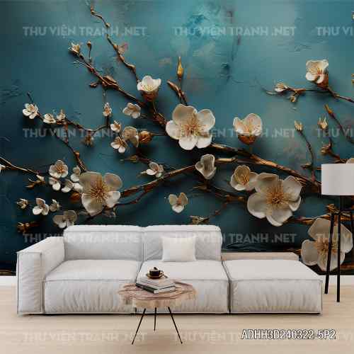 Tranh dán tường Hoa 3D- ADHH3D240322-5P2 - Kết quả tìm kiếm tranh tường